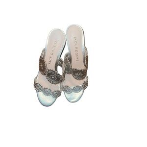 Jack Rogers Leather Metallic Gold Sandals 6.5 M